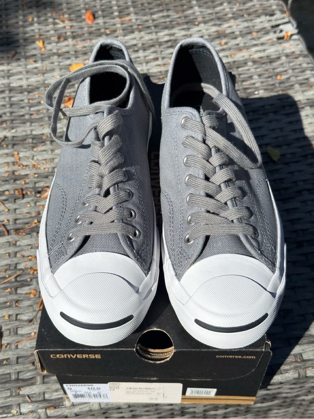Converse Jack Purcell Gray Canvas Low-Top Sneakers NWT